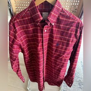 Brooks Brothers red button down with blue and white stripes. Size small (fits M)